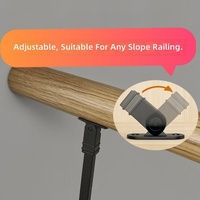 Support de main courante à angle réglable noir mat multi-rotations pour tout type de rampe d'escalier