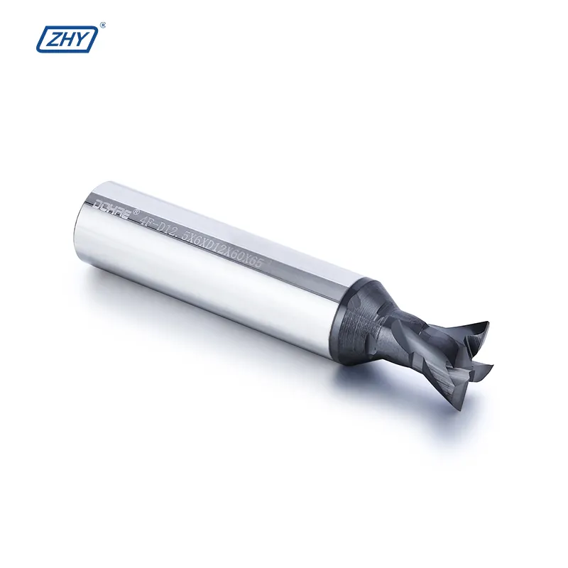 Zhy factory price in stock custom logo size carbide cnc dovetail end milling cutter