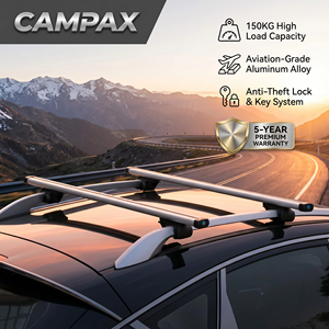 [CAMPAX] Barras Transversales <span class=keywords><strong>de</strong></span> <span class=keywords><strong>Techo</strong></span> con Abrazaderas <span class=keywords><strong>de</strong></span> Aluminio Antirrobo <span class=keywords><strong>de</strong></span> Liberación Rápida <span class=keywords><strong>para</strong></span> SUV 4x4 |   Dachtrager - Product Image 1
