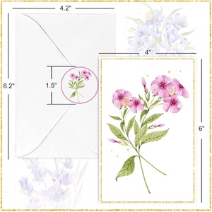 Biglietti d'Auguri Floreali in <span class=keywords><strong>Papiro</strong></span> con Acquerello e Lamina Dorata, con Buste e Adesivi per Cancelleria, Matrimoni, Compleanni, Baby Shower - Product Image 2