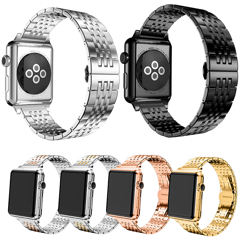 For Watch Seven Beads Stainless Steel Charm Strap with Pin Buckle for 38-45mm Sizes New Arrival Cross Border
