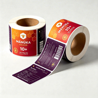 Etiquetas Adhesivas de Vinilo Impermeables y Duraderas con Impresión Personalizada, Logotipo Holográfico para Envases de Alimentos, Frascos de Miel, Botellas de Bebidas