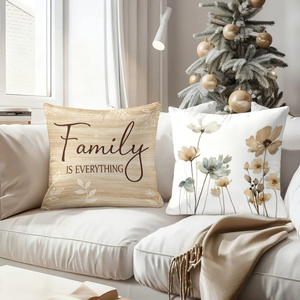 Ngôi nhà ấm cúng, gia đình hạnh phúc, mọi thứ đều ấm áp, gối trang trí trang trí ghế sofa phòng khách với chim, hoa, tất Giáng sinh. - Product Image 4