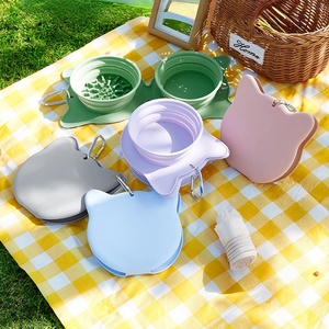 Mangkuk silikon lipat kualitas tinggi tempat makan hewan peliharaan portabel untuk anjing dan kucing - Product Image 1