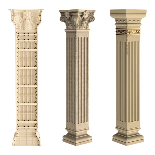 Plastic Durable Concrete Exterior Decoration square Roman Pillar Mold Pillar Moulds for House Forms Pillar Mold Column Formwork