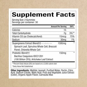 Gomitas Super Vegetales con Sabor a Manzana Verde de Marca Privada con Probióticos y Multivitaminas - Product Image 2