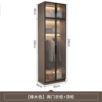 Armoire-Penderie d'Angle en L en Bois INS avec Lumières LED et Portes en Verre pour Chambre à Coucher