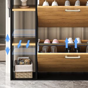 Zapatero Combohome con 3 solapas, zapatero estrecho con 3 estantes abatibles y 4 compartimentos de almacenamiento - Product Image 5