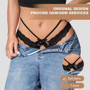 Outlet di Fabbrica: Lingerie Sexy da Donna in Pizzo, Perizoma con Fiocco Decorativo, Sottile con Doppia Cinghia, Mutandine Aperte in Pizzo - Product Image 3