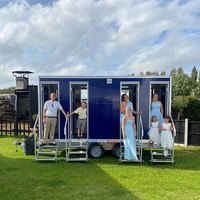 Remorque de toilettes mobile de luxe à 4 postes de toilette, norme américaine, avec climatisation et chauffage, à vendre