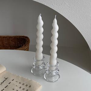 Lot de 2 bougeoirs en cire de soja spirale française, écologiques, pour aromathérapie, décoration de mariage, Saint-Valentin - Product Image 4