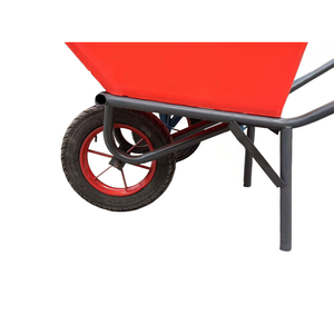 Durable Steel &amp; Plastic Wheelbarrow with Solid Tire Heavy-Load <strong>Cart</strong> for Warehouse <strong>Cargo</strong> Handling - Product Image 4