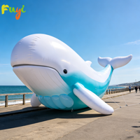 Baleine gonflable géante bleue de 8 m de long, grande taille, pour publicité, statue de requin gonflable pour exposition, grand poisson d'océan