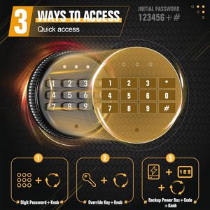 10-15 sắt hiện đại sử dụng thương mại súng trường súng lục an toàn tủ bàn phím kỹ thuật số 4 túi súng lục truy cập nhanh có thể tháo rời - Product Image 3