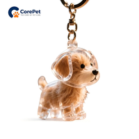 Porte-clés en peluche chiot avec coque transparente en PU, pendentif pour sacs, mignon porte-clés chien, cadeau pour les amoureux des chiens