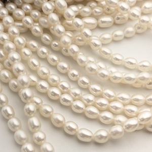 Collier de perles d'eau douce cultivées sans noyau, en forme de riz, 6-7 mm, blanc, rose, violet, qualité irréprochable, vente en gros - Product Image 2