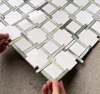 SUBEI Carreaux de mosaïque en marbre naturel de haute qualité, couleur vert clair frais, motif carré, pour la décoration de la maison et des villas, industrie de la décoration