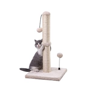 Tiang penggaruk kucing, Premium dasar penggaruk kucing tiang goresan dengan bola gantung 22in untuk anak kucing atau kucing lebih kecil - Product Image 1