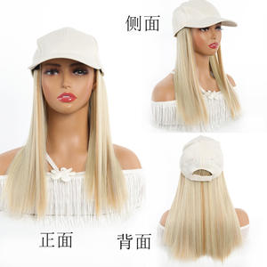 Casquette de baseball pour femme avec perruque, cheveux longs et raides, en tissu maillé résistant à la chaleur 1B88H2710610710822T AT545 - Product Image 4