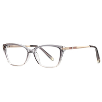 MS 81688 Nouvelles lunettes anti-lumière bleue pour femme, monture carrée géométrique, branches élégantes incrustées de strass, finition polie