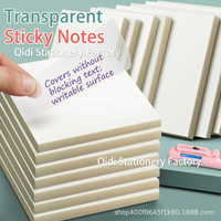 Blocs-notes adhésifs transparents, papier à notes détachable, cartes indexées adhésives réutilisables pour le bureau et l'école