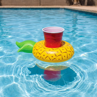 Porte-gobelet gonflable ananas pour piscine, support flottant pour boissons, bar flottant pour boissons aquatiques en extérieur