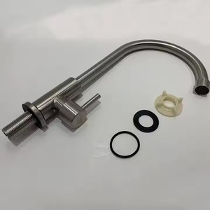 Vòi rửa chén nhà bếp bằng thép không gỉ 304 mạ niken xước kiểu dáng hiện đại cổ điển, một lỗ, nước lạnh, phụ kiện phòng tắm - Product Image 4