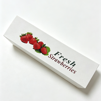 Barquette alimentaire en papier biodégradable écologique, imprimée sur mesure, de qualité alimentaire, pliable, pour emballages à emporter de fraises, boîte à fruits