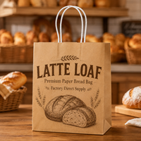 Bolsa de Papel para Panadería con Asa de Cuerda, Impresión a Color, Laminación Ecológica, Logotipo Personalizado OEM Directo de Fábrica