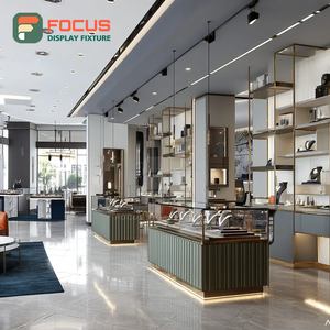 Modern Boutique Jewelry Display Cabinet Tempered Glass Panel Brand Store Display Counter - Product Image 4