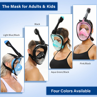 Masque de plongée intégral pour la plongée en apnée, étanche, anti-buée, anti-fuite, boules flottantes, tuba pliable, utilisation adulte, lentilles en PC