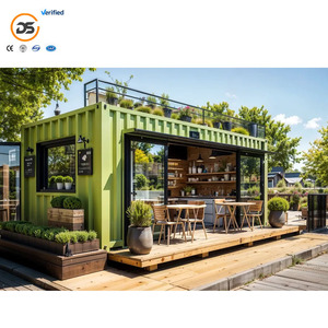 Conception personnalisée Restaurant préfabriqué portable modulaire Supermarché Café Café Café Panneau sandwich extérieur Maisons conteneurs en acier - Product Image 5