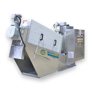 HOT Fully automatic sludge dewatering multi disc screw press machine for primary and secondary treatment sludge