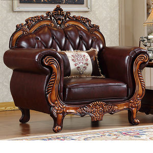 Ensemble de canapés en cuir véritable de luxe, design moderne vintage haut de gamme, canapé sculpté en bois pour salon, modulaire, sectionnel, livraison gratuite - Product Image 5