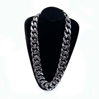 Collier en acrylique plaqué UV, grande chaîne DIY, sans décoloration, pour les États-Unis, cadeaux de fête, accessoires de performance, chaînes unisexes pour événements sportifs cubains