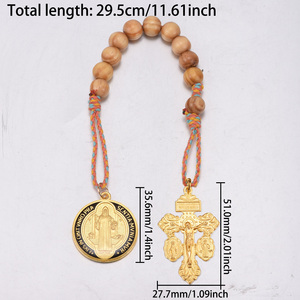 Rosarios Católicos Medalla de <span class=keywords><strong>San</strong></span> <span class=keywords><strong>Benito</strong></span> Crucifijo del Perdón Medallas Católicas de <span class=keywords><strong>San</strong></span> <span class=keywords><strong>Benito</strong></span> <span class=keywords><strong>con</strong></span> Cuentas de Madera Marrón Rosario de Bolsillo <span class=keywords><strong>Cruz</strong></span> para Hombre - Product Image 4