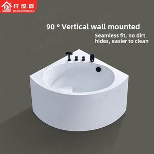 1.2m 작은 아파트 용 일본 아크릴 욕조 현대 독립형 팬 모양 곡선 독립 서핑 마사지 상수 - Product Image 3