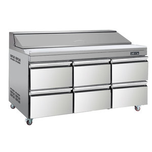 ثلاجة طاولة تحضير السلطة نوبل سنو بطول 1.5 متر مع أربعة أدراج، تبريد مناطقي بنطاق درجات حرارة +2 إلى +10، مناسبة للسلطة والسوشي والسندويشات - Product Image 3