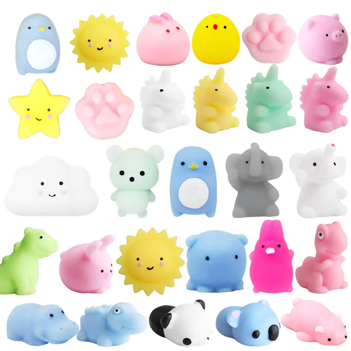 Factory Wholesale Mochi Antistress Squishy Toys Kawaii Doll Soft Sticky Stretchy Relief Toys Fruits Mochi Toys Random Funny Gift