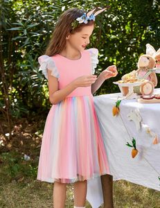 Arshiner Bebek Tutu Elbise Küçük Kızlar Yaz Tül Backless Parti Doğum Günü Polyester Pamuk Karışımı 2-6Y - Product Image 4
