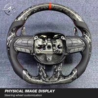 Volant en cuir perforé de luxe avec surpiqûres rouges et fibre de carbone, garantie 12 mois pour Dodge Charger (vente en gros)