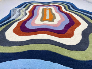 Modern <b>Abstract</b> Pattern Colorful Soft Hand Tufted Woolen <b>Rug</b> 3D Techniques Area <b>Rug</b> for Living Room Bedroom Hall-Wholesale - Product Image 6