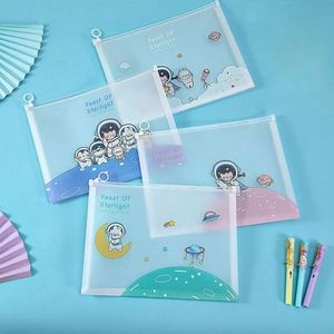 Pochette transparente en plastique PP pour bureau, étudiants, rangement, papeterie, documents A4, crayons, style dessin animé - Product Image 4