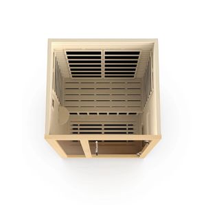 Sauna infrarouge en bois massif ODM et OEM, Mini salle de sauna sec pour 2 personnes - Product Image 5