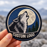 Patchs brodés APEX motif loup, patchs personnalisés avec logo de marque, broderie satinée de luxe, patchs brodés thermocollants haute densité