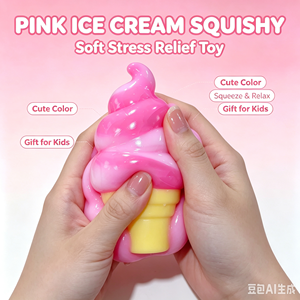 Ensemble de jouets sensoriels Needoh Ice Cream Squishy en boîte, jouet anti-stress à pincer pour la relaxation et la concentration, équipement Needoh - Product Image 1