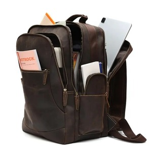 Mochila de Negocios de Lujo para Portátil, Antirrobo, Impermeable, de Cuero Genuino, Duradera, con Cremallera, Ligera, Ecológica, Unisex - Product Image 3