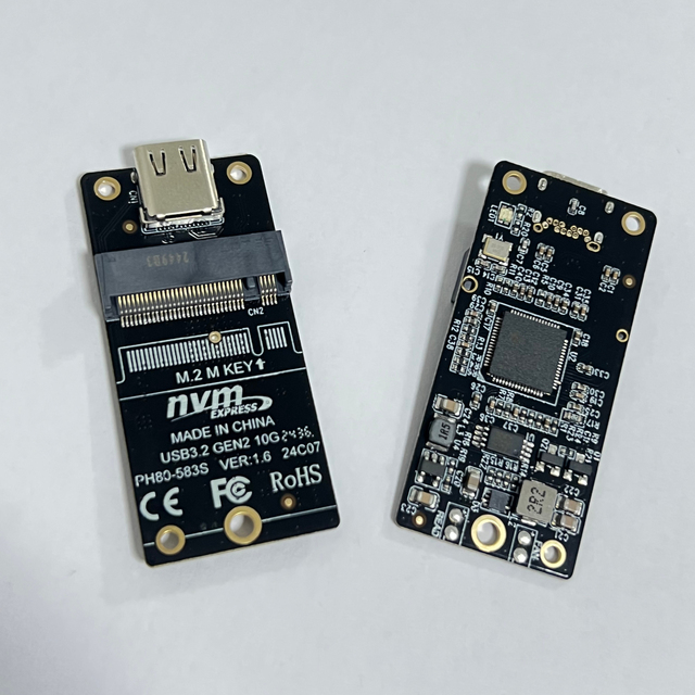 M.2 to Type-C SSD Enclosure Adapter NVME SSD Case Converter Board JMS583 Chip USB3.2 10Gbps Support 2230 2242 2260 2280 Size SSD