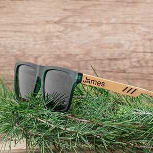 Personalisierte Polarisierte Quadratische Retro Freizeit Herren Sonnenbrille aus Bambus Holz Günstig im Großhandel - Product Image 4