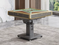 Table de Mahjong multifonctionnelle pour la maison, avec système de glissière rotative intégré, pliable électrique, entièrement automatique, en métal, pour 4 joueurs